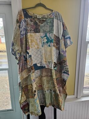 Patchwork Bohemian Tunic Top Jaded Gypsy Hi Low OSFM